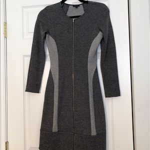 NWOT Theory zip front dress gray and black & white tweed FREE DRY CLEANINGS